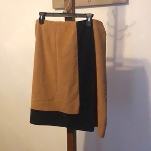 Camel and black skirt